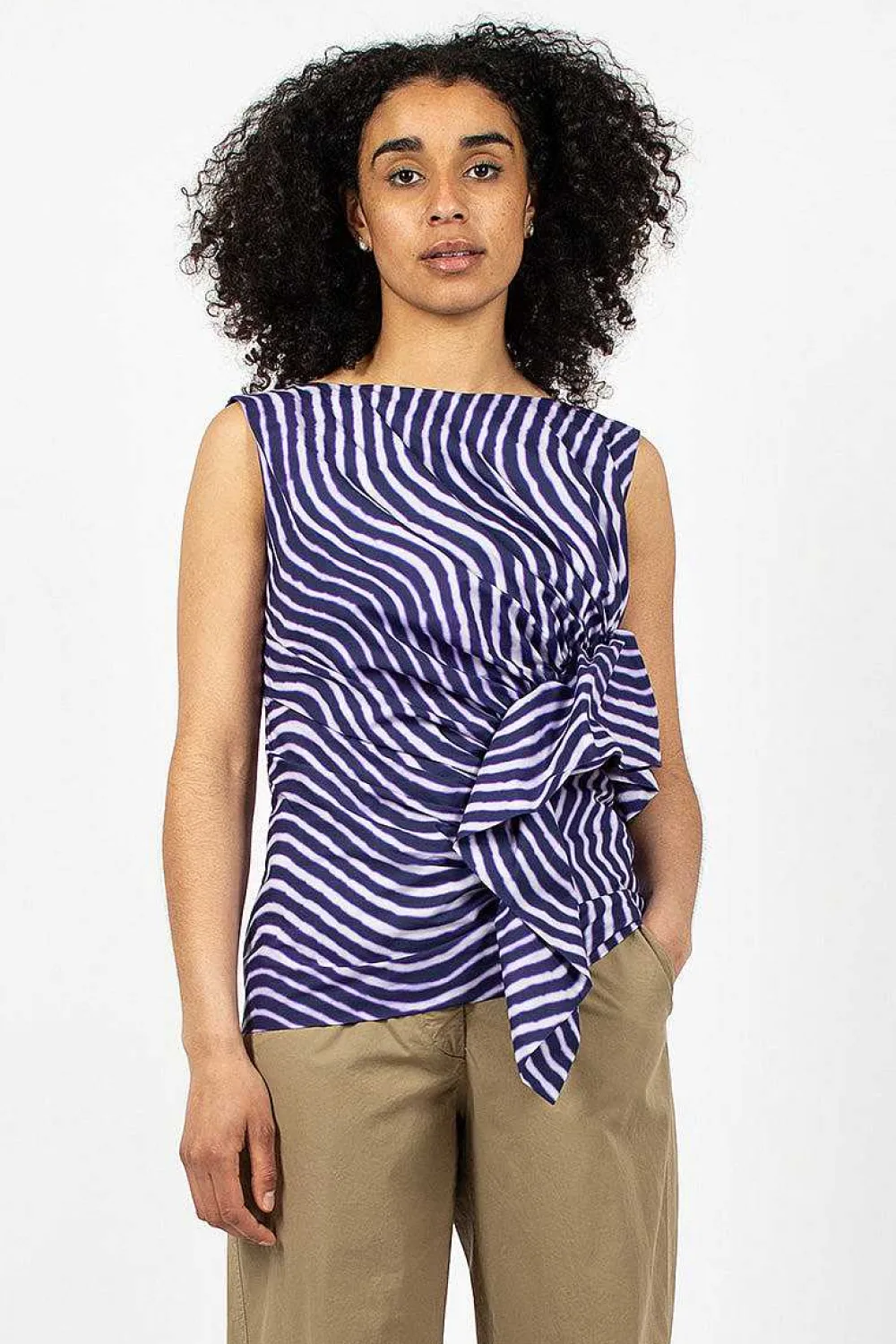 Dries Van Noten Spiral Top Purple Print| Tops