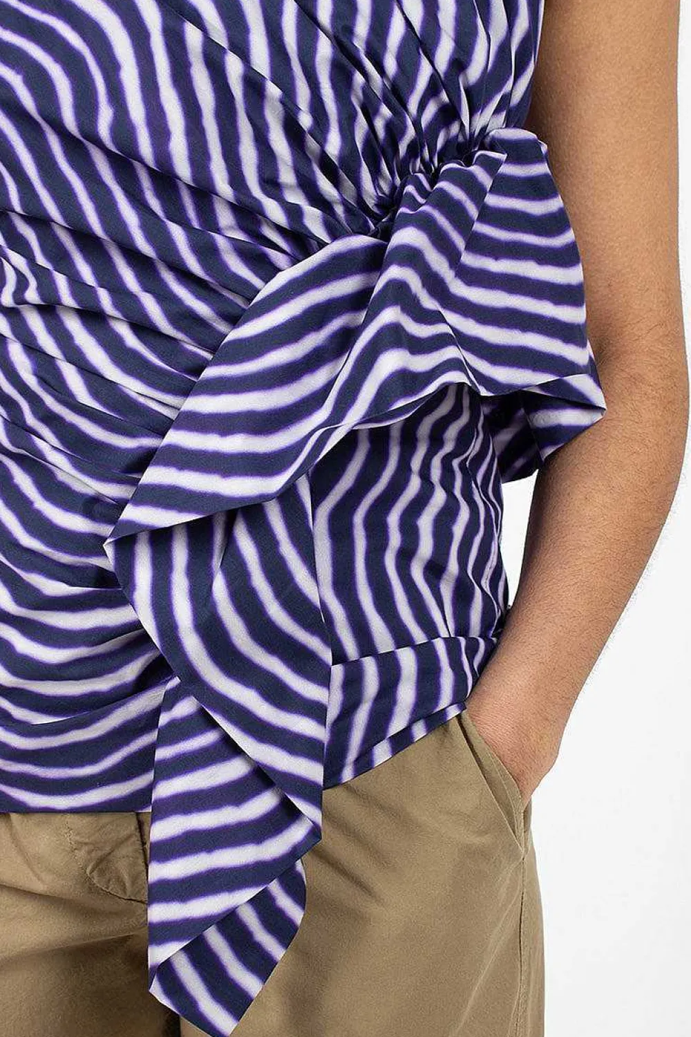 Dries Van Noten Spiral Top Purple Print| Tops