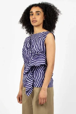Dries Van Noten Spiral Top Purple Print| Tops