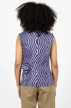 Dries Van Noten Spiral Top Purple Print| Tops