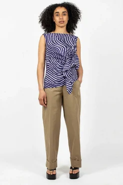 Dries Van Noten Spiral Top Purple Print| Tops