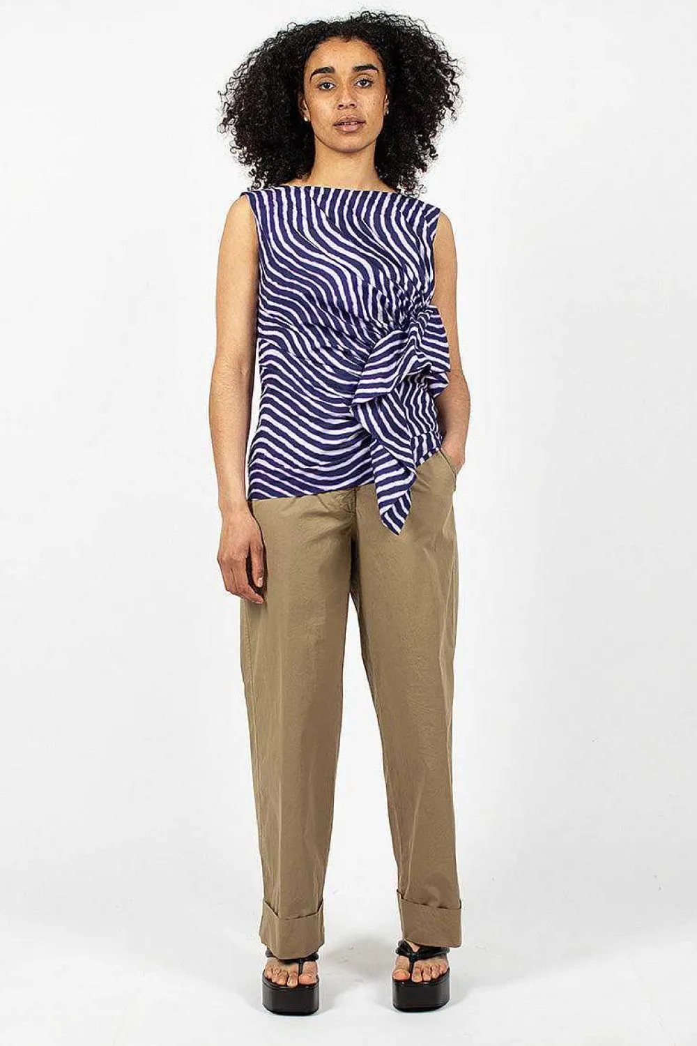 Dries Van Noten Spiral Top Purple Print| Tops