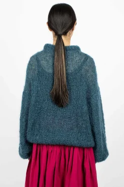 Casey Casey Stitch Crewneck Teal| Tops
