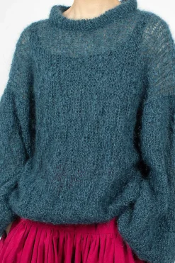 Casey Casey Stitch Crewneck Teal| Tops