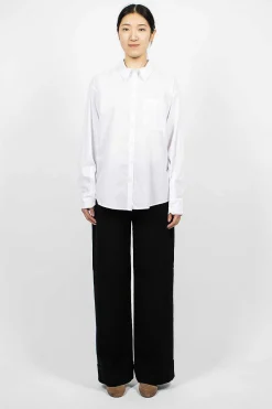 Acne Studios Striped Button-Up Shirt White| Shirts