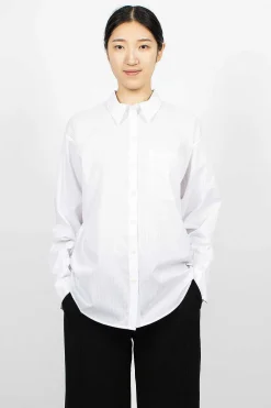 Acne Studios Striped Button-Up Shirt White| Shirts