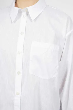 Acne Studios Striped Button-Up Shirt White| Shirts