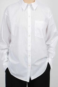 Acne Studios Striped Button-Up Shirt White| Shirts