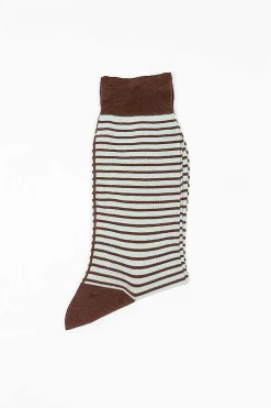 Antipast Striped High Sock Brown/Mint| Tights & Socks
