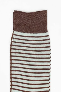 Antipast Striped High Sock Brown/Mint| Tights & Socks