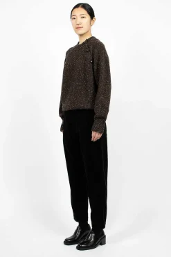 Margaret Howell Tab Waist Tapered Trouser Black| Trousers