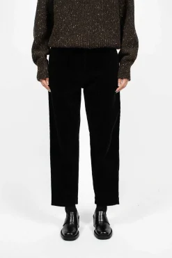Margaret Howell Tab Waist Tapered Trouser Black| Trousers