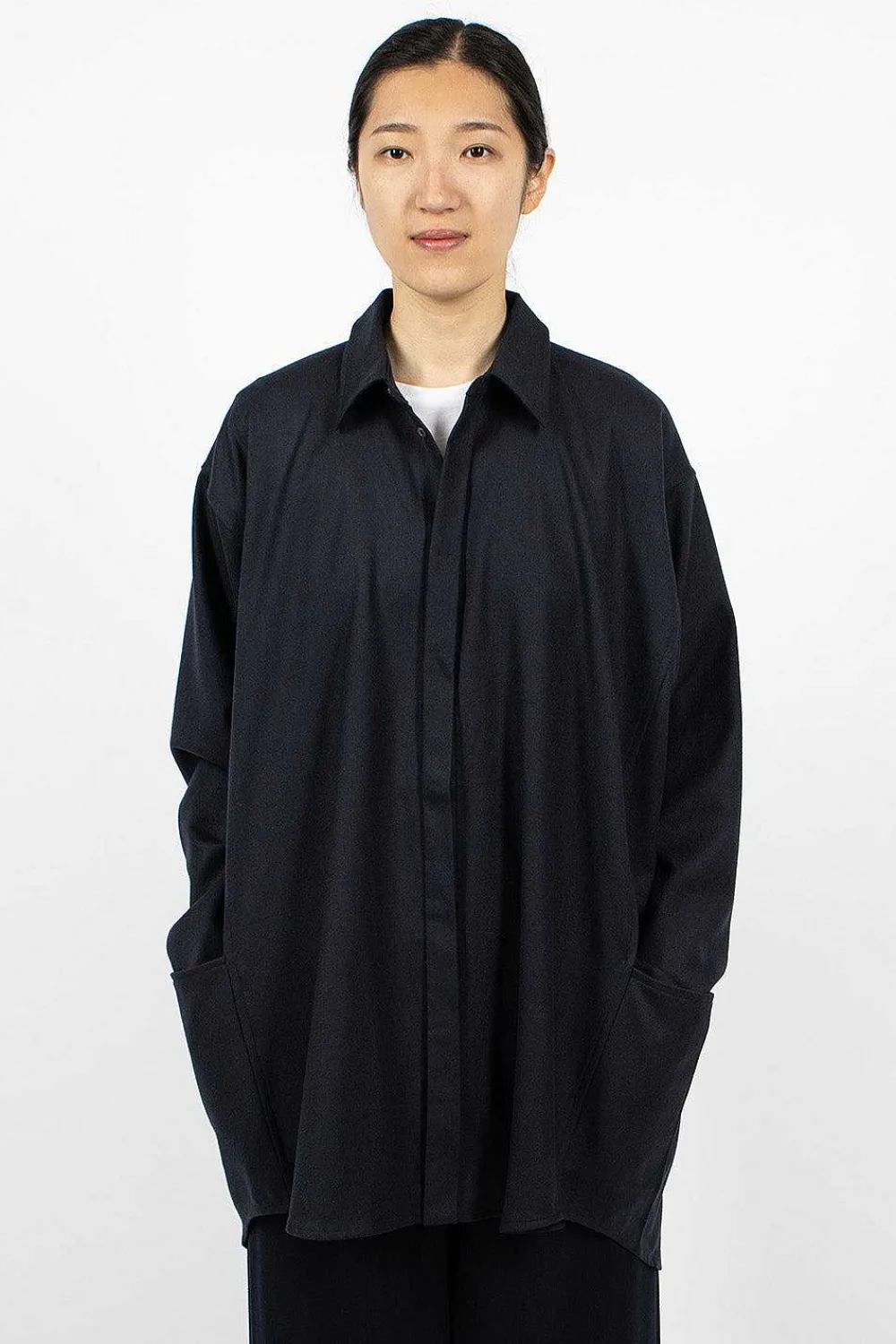 6397 Tailored Artist Smock Navy| Shirts