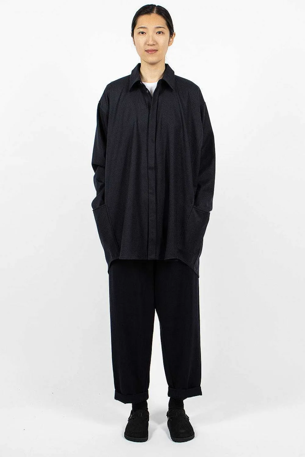 6397 Tailored Artist Smock Navy| Shirts