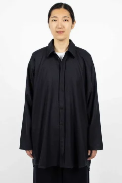 6397 Tailored Artist Smock Navy| Tops