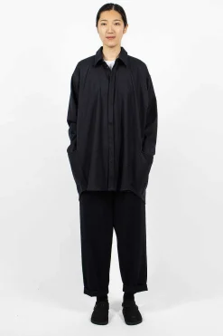 6397 Tailored Artist Smock Navy| Tops