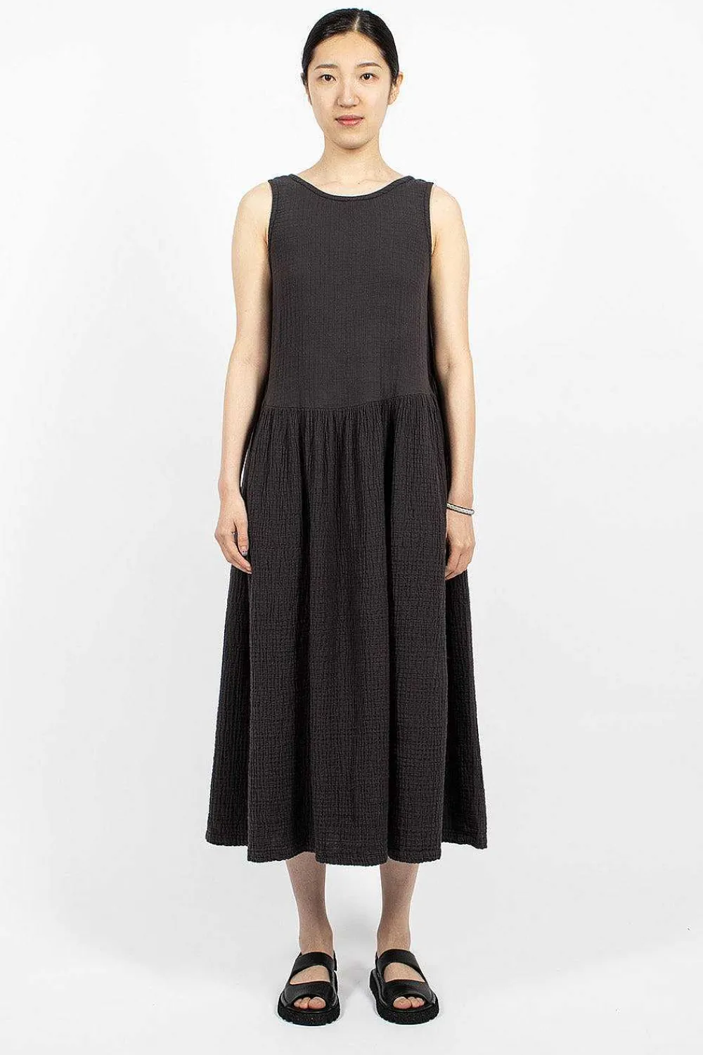 Black Crane Tank Dress Graphite| Dresses