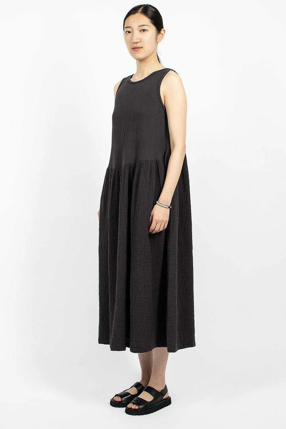 Black Crane Tank Dress Graphite| Dresses