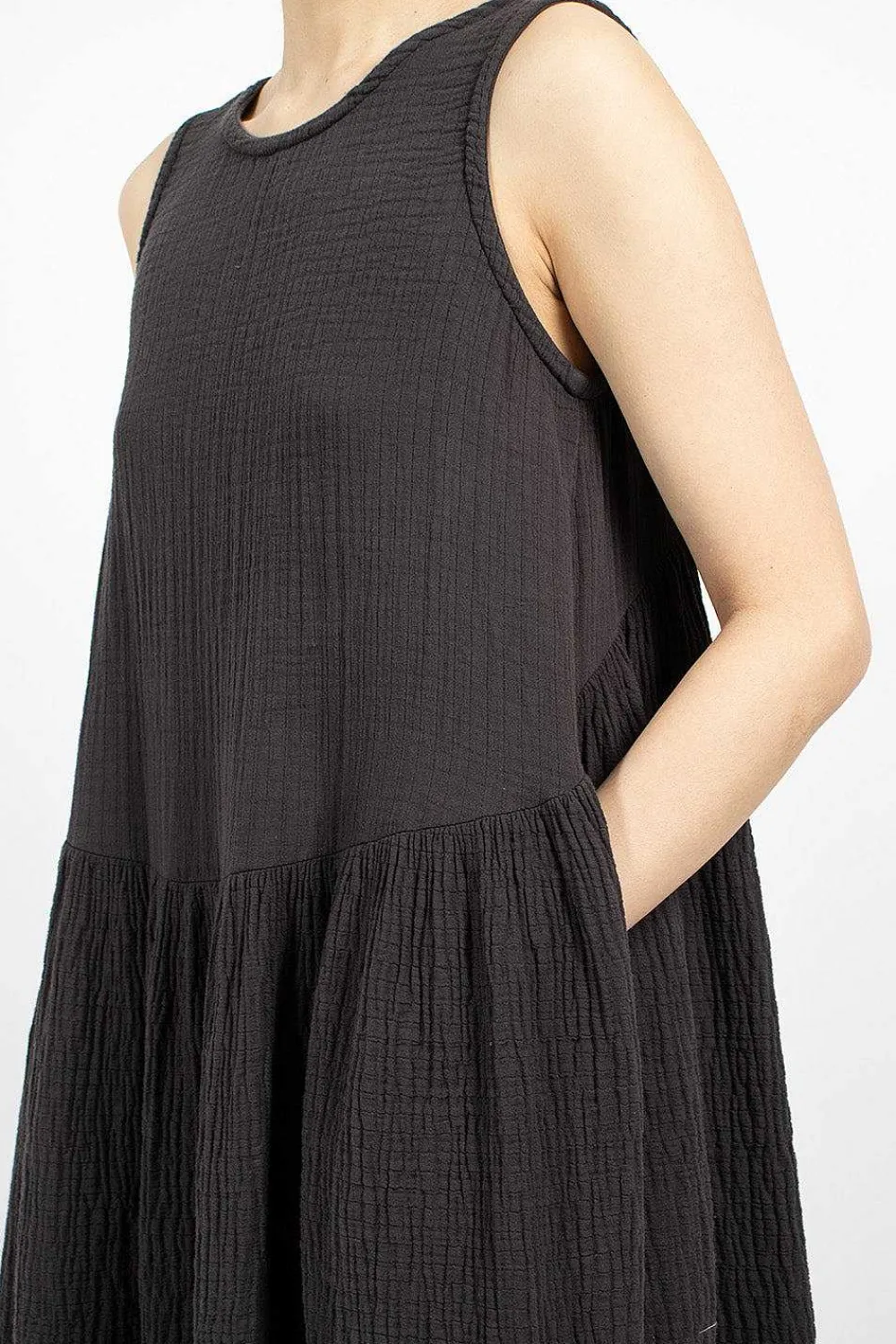 Black Crane Tank Dress Graphite| Dresses
