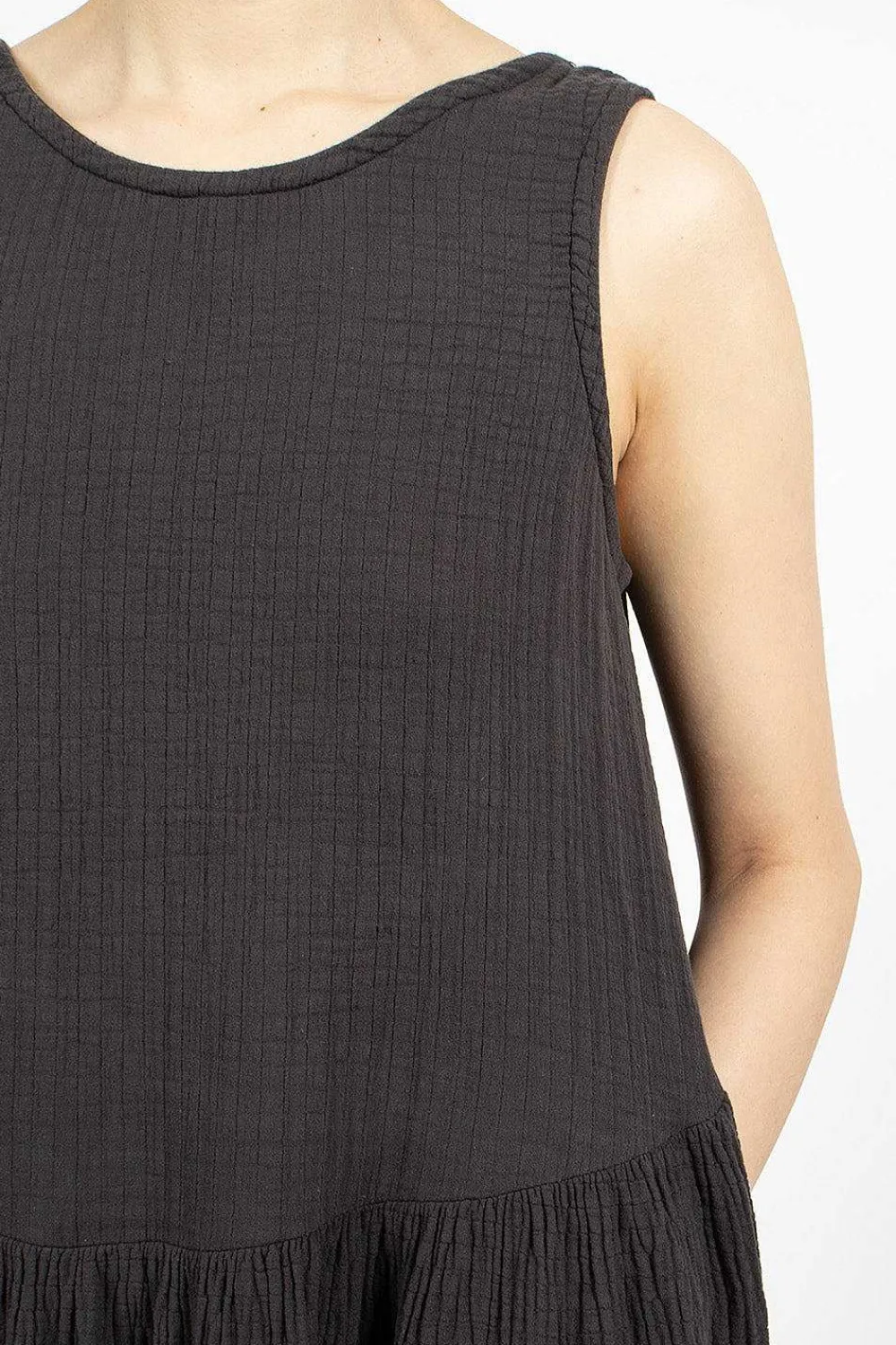 Black Crane Tank Dress Graphite| Dresses