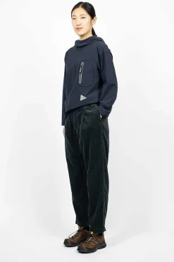 and wander Tapered Corduroy Trouser Blue Green| Trousers