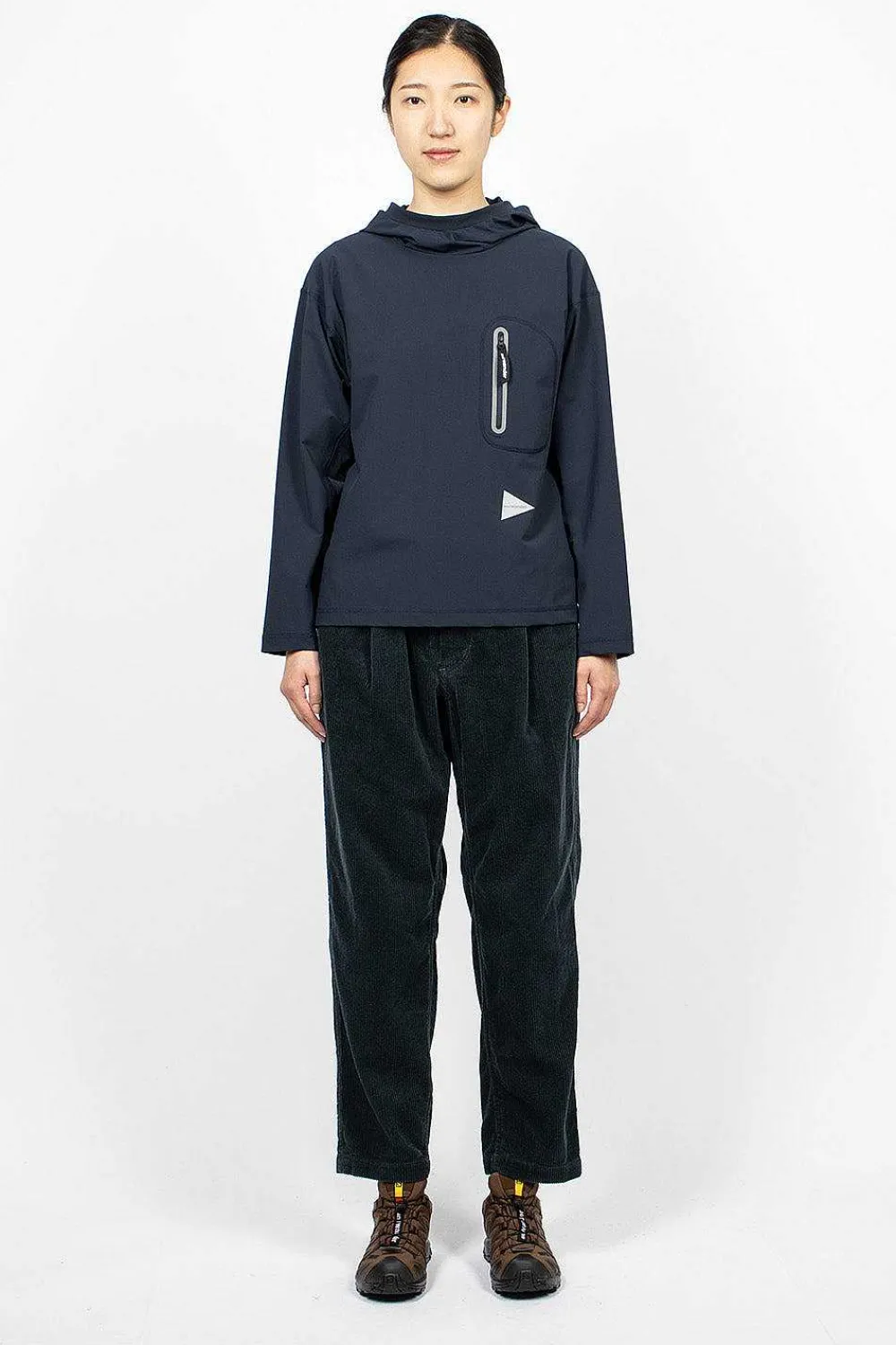 and wander Tapered Corduroy Trouser Blue Green| Trousers