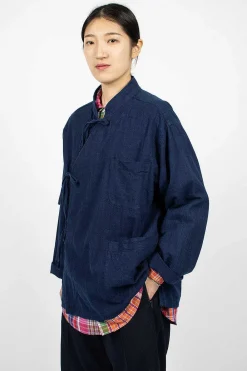Engineered Garments FWK Tibet Shirt Cotton Voile Navy| Outerwear