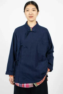 Engineered Garments FWK Tibet Shirt Cotton Voile Navy| Outerwear