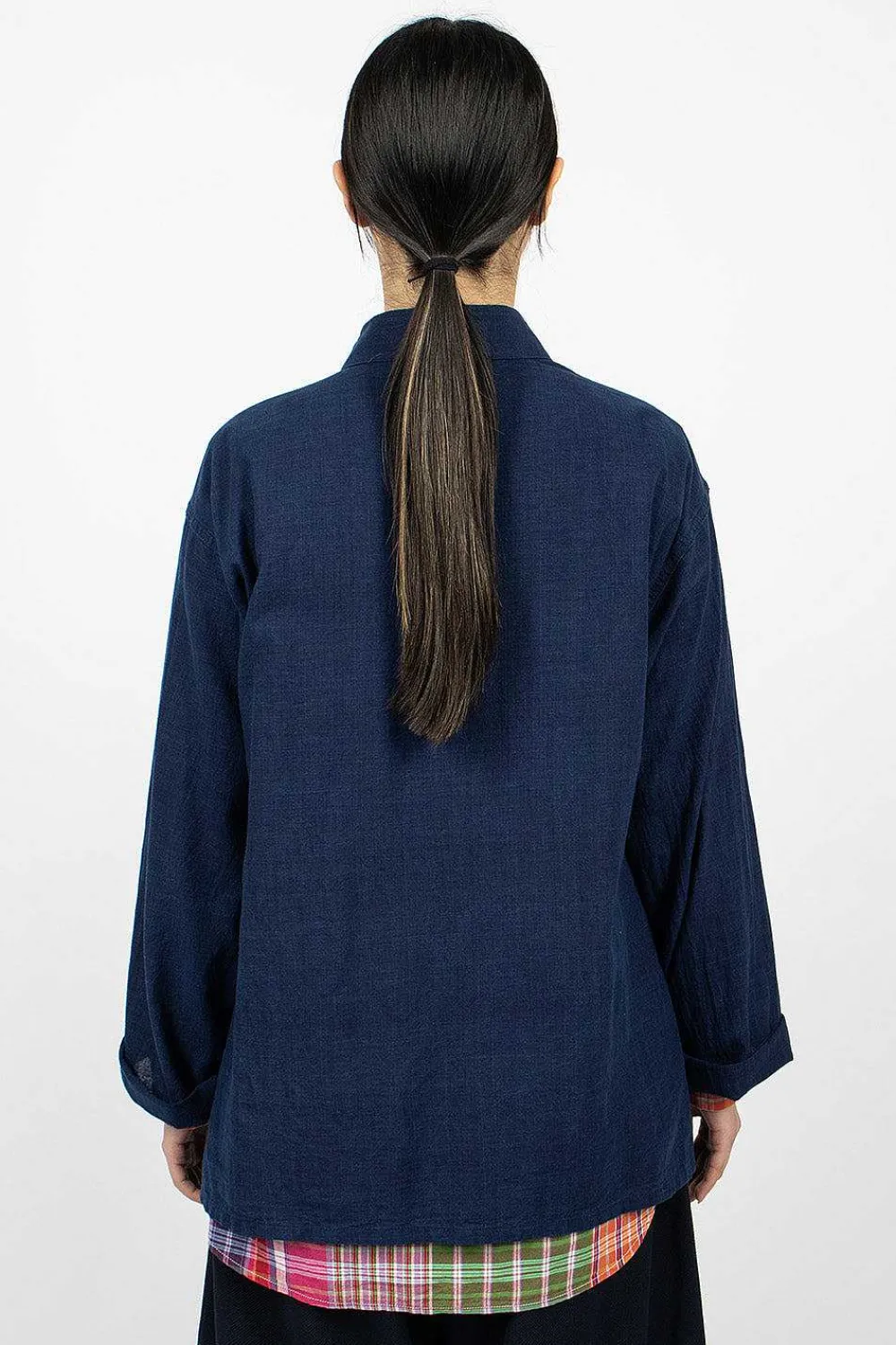 Engineered Garments FWK Tibet Shirt Cotton Voile Navy| Outerwear