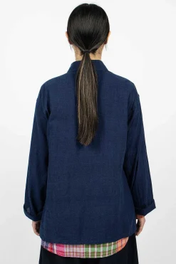 Engineered Garments FWK Tibet Shirt Cotton Voile Navy| Shirts