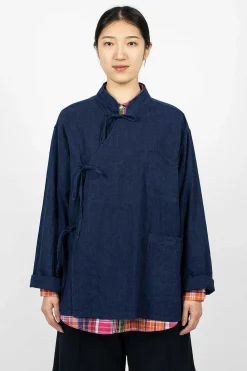 Engineered Garments FWK Tibet Shirt Cotton Voile Navy| Shirts