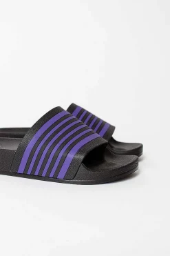 Needles Track Line Shower Sandals Black/Purple| Shoes