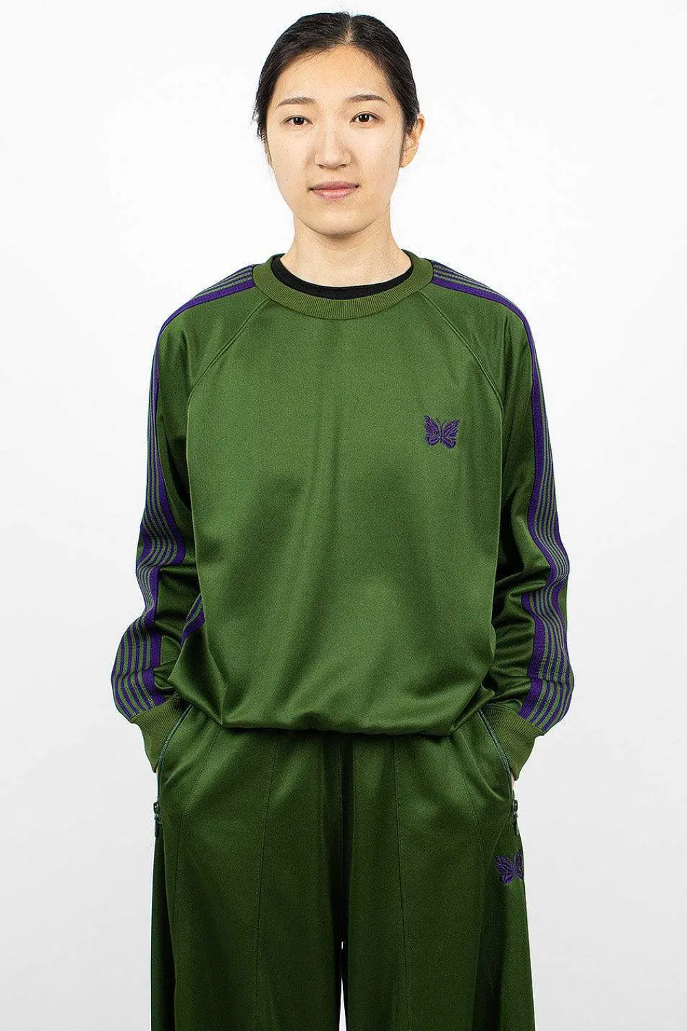 Needles Track Sweatshirt Ivy Green| Tops
