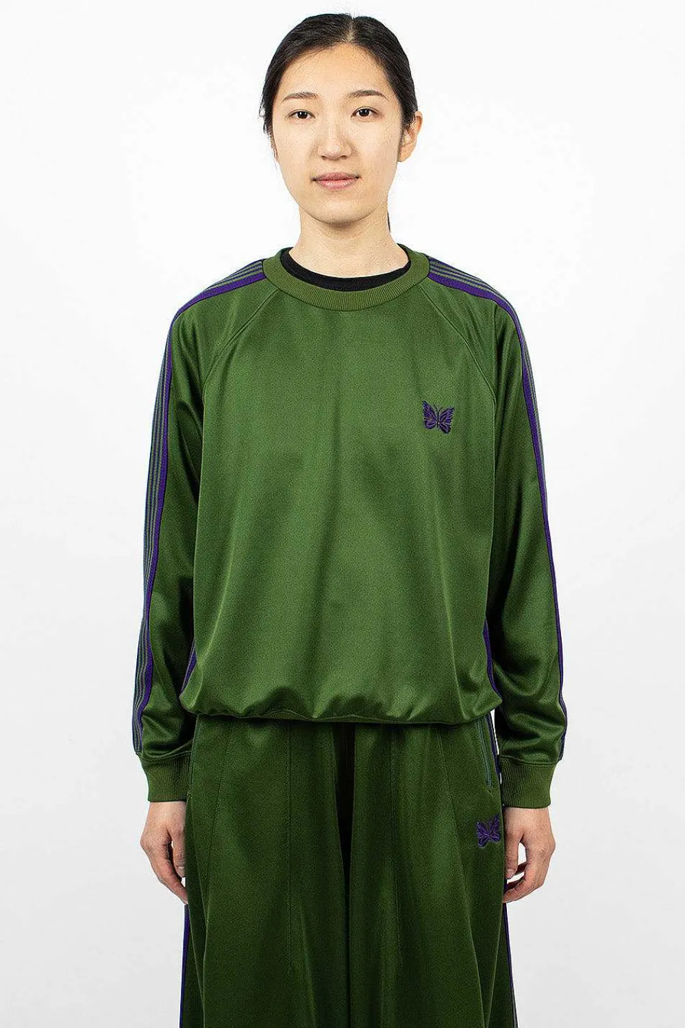 Needles Track Sweatshirt Ivy Green| Tops