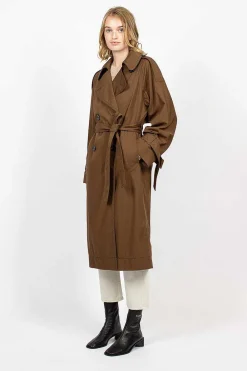 Acne Studios Trench Coat Coffee Brown| Outerwear
