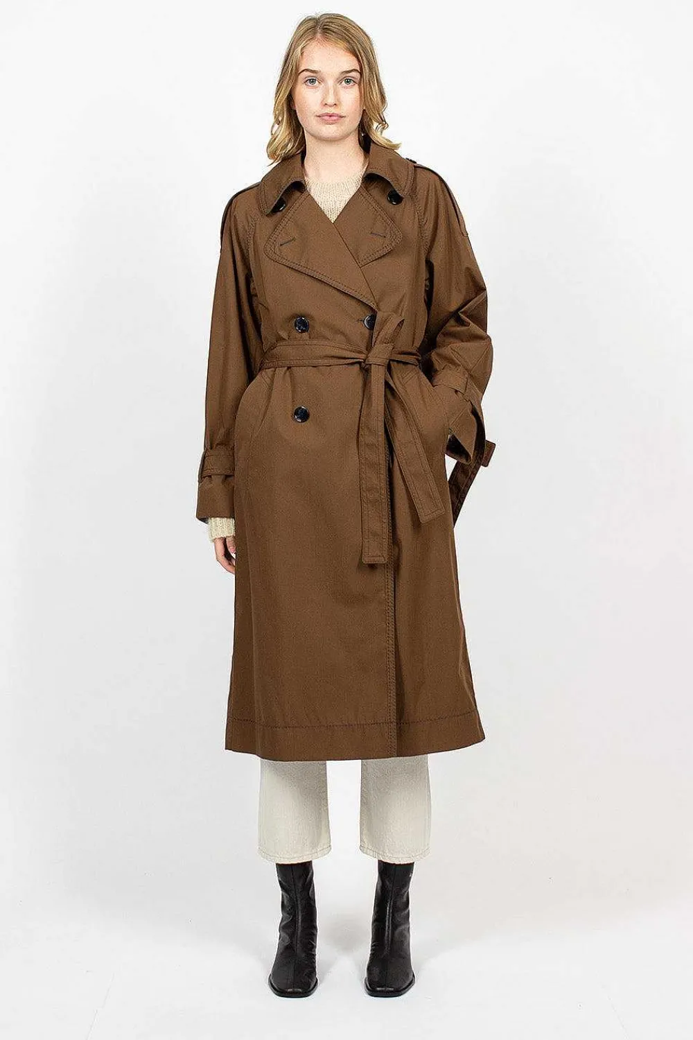 Acne Studios Trench Coat Coffee Brown| Outerwear