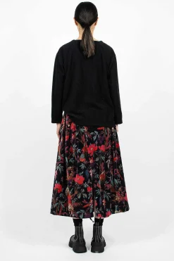 Engineered Garments FWK Tuck Velveteen Skirt Bird Print| Skirts