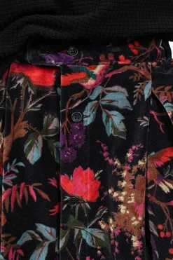 Engineered Garments FWK Tuck Velveteen Skirt Bird Print| Skirts