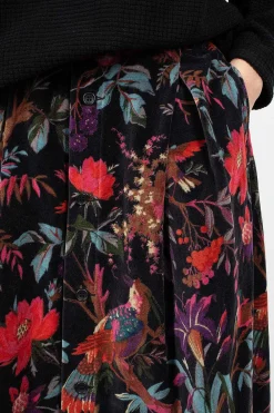 Engineered Garments FWK Tuck Velveteen Skirt Bird Print| Skirts