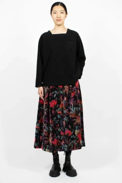 Engineered Garments FWK Tuck Velveteen Skirt Bird Print| Skirts