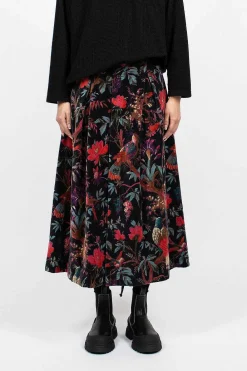 Engineered Garments FWK Tuck Velveteen Skirt Bird Print| Skirts