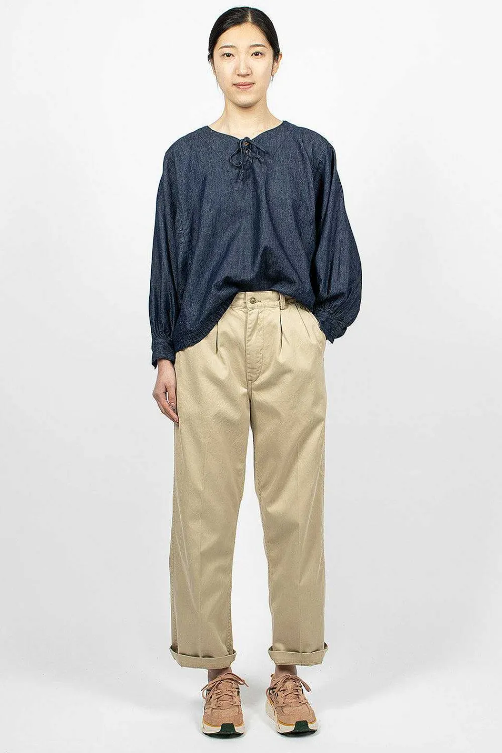 OrSlow Two Tuck Chino Khaki| Trousers