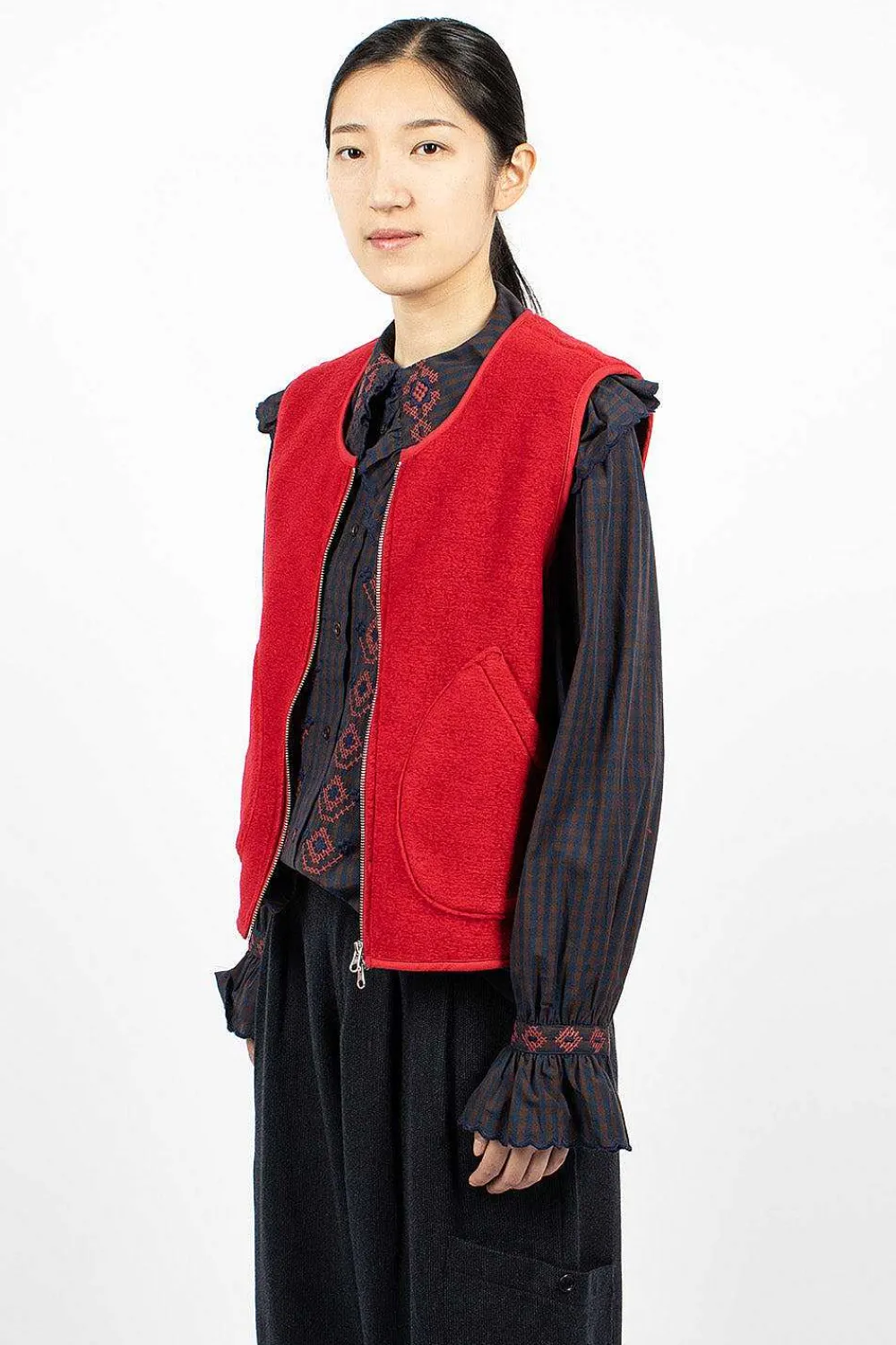 YMC Utah Waistcoat Red| Outerwear