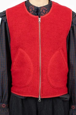 YMC Utah Waistcoat Red| Outerwear