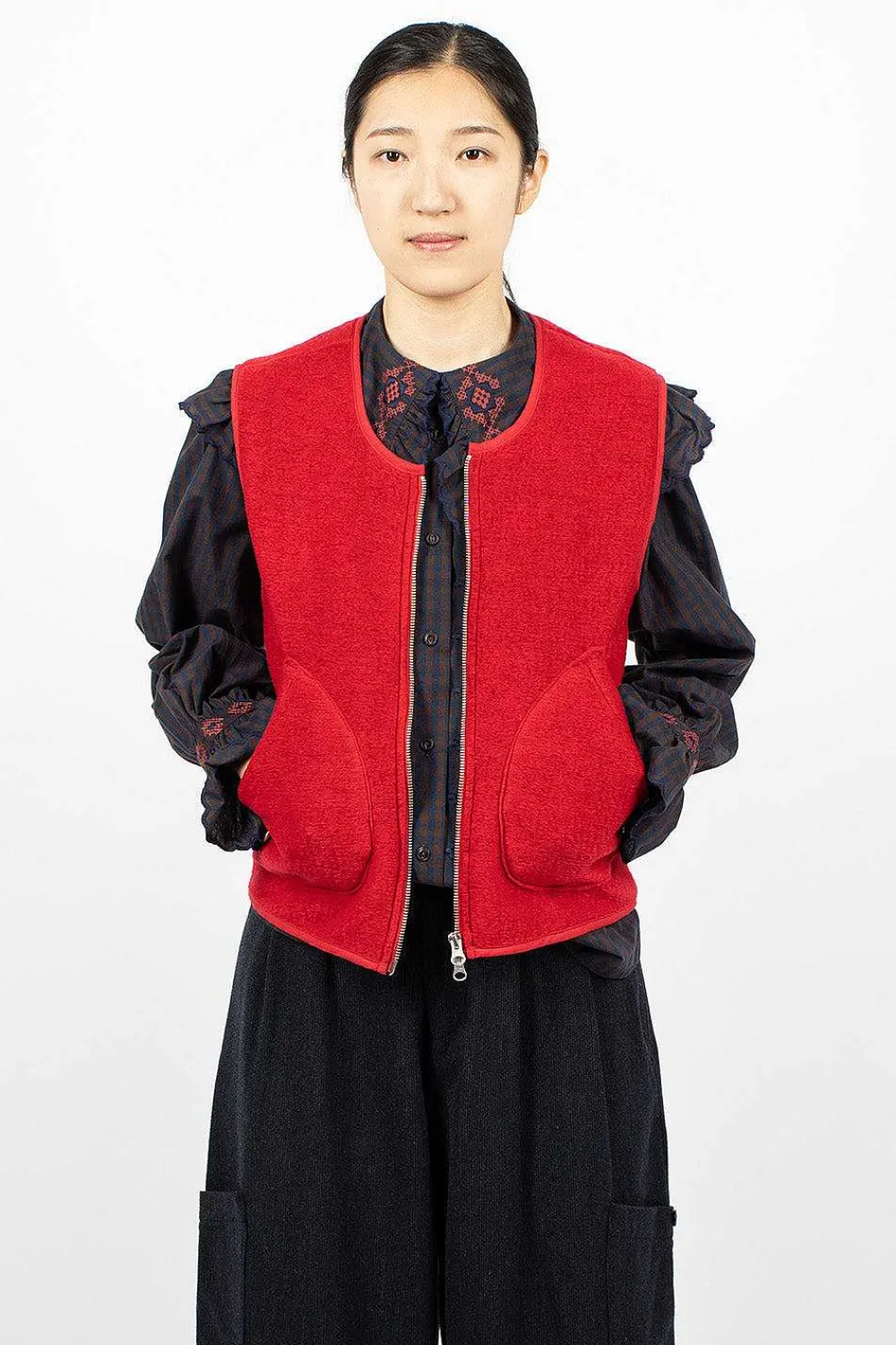 YMC Utah Waistcoat Red| Outerwear