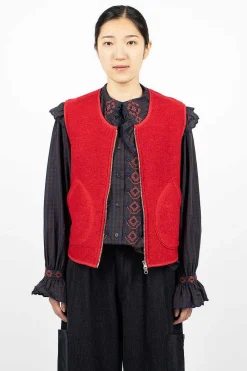 YMC Utah Waistcoat Red| Outerwear