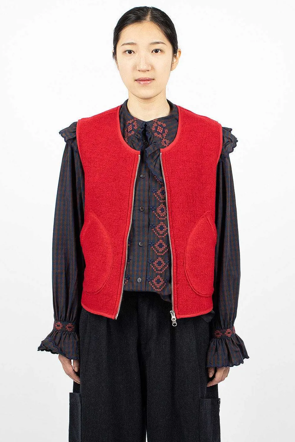 YMC Utah Waistcoat Red| Outerwear