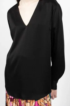 Dries Van Noten V Neck Blouse Black| Tops