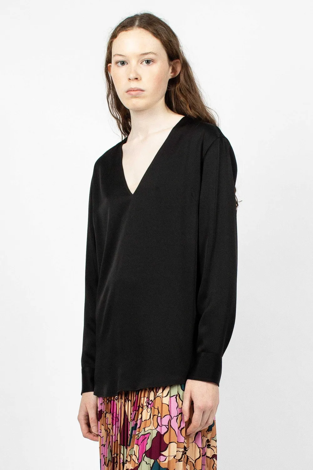 Dries Van Noten V Neck Blouse Black| Shirts