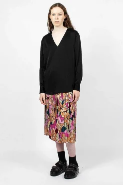 Dries Van Noten V Neck Blouse Black| Shirts